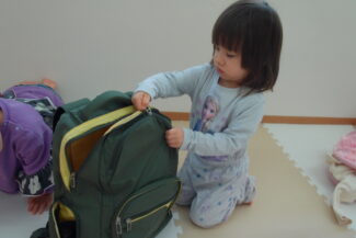 リュック登園（そら組）